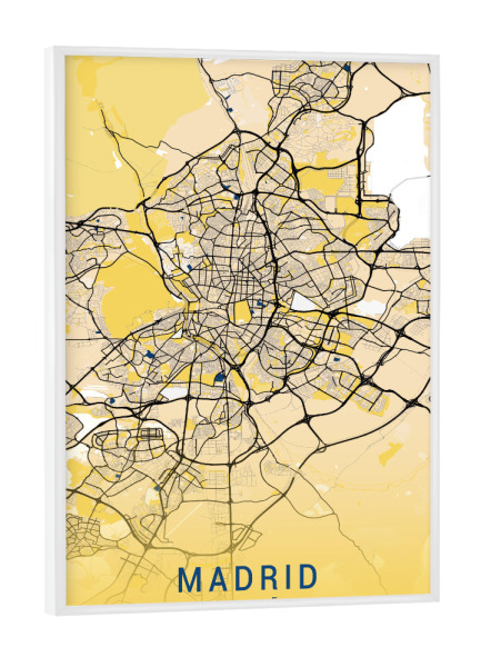 Poster mit weißem Rahmen "City von Madrid" artboxONE - Städte / Weitere,Kartografie