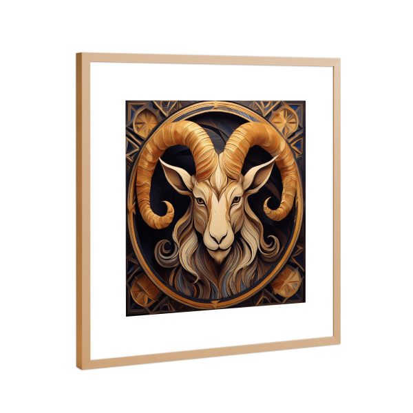 Poster mit Rahmen Kupfer "Sternzeichen - Steinbock" artboxONE - Tiere,Abstrakt
