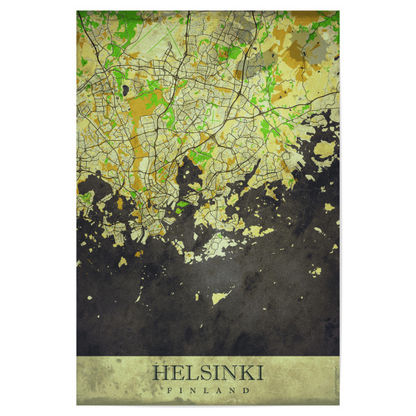 Poster 30x20 cm "Helsinki Vintage City Map" artboxONE - Städte / Weitere,Kartografie