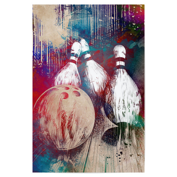 Poster 30x20 cm "Bowling Sportkunst A" artboxONE - Sport,Sport / Motivation - Bowling,Schüssel,Sport,Grafik,Illustration