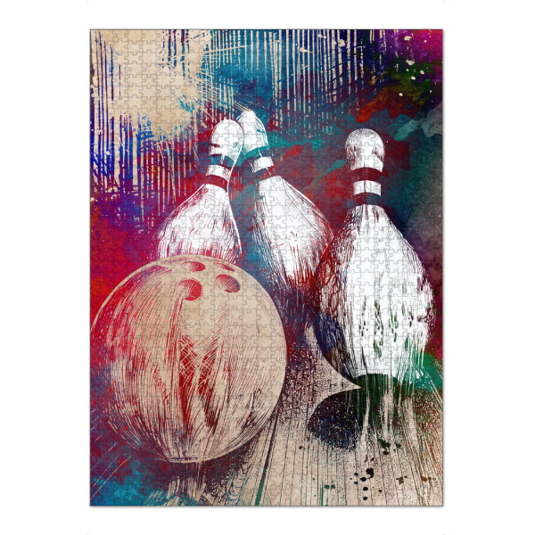 Puzzle Ravensburger "Bowling Sportkunst A" artboxONE - Sport,Sport / Motivation - Bowling,Schüssel,Sport,Grafik,Illustration - Bild bowling