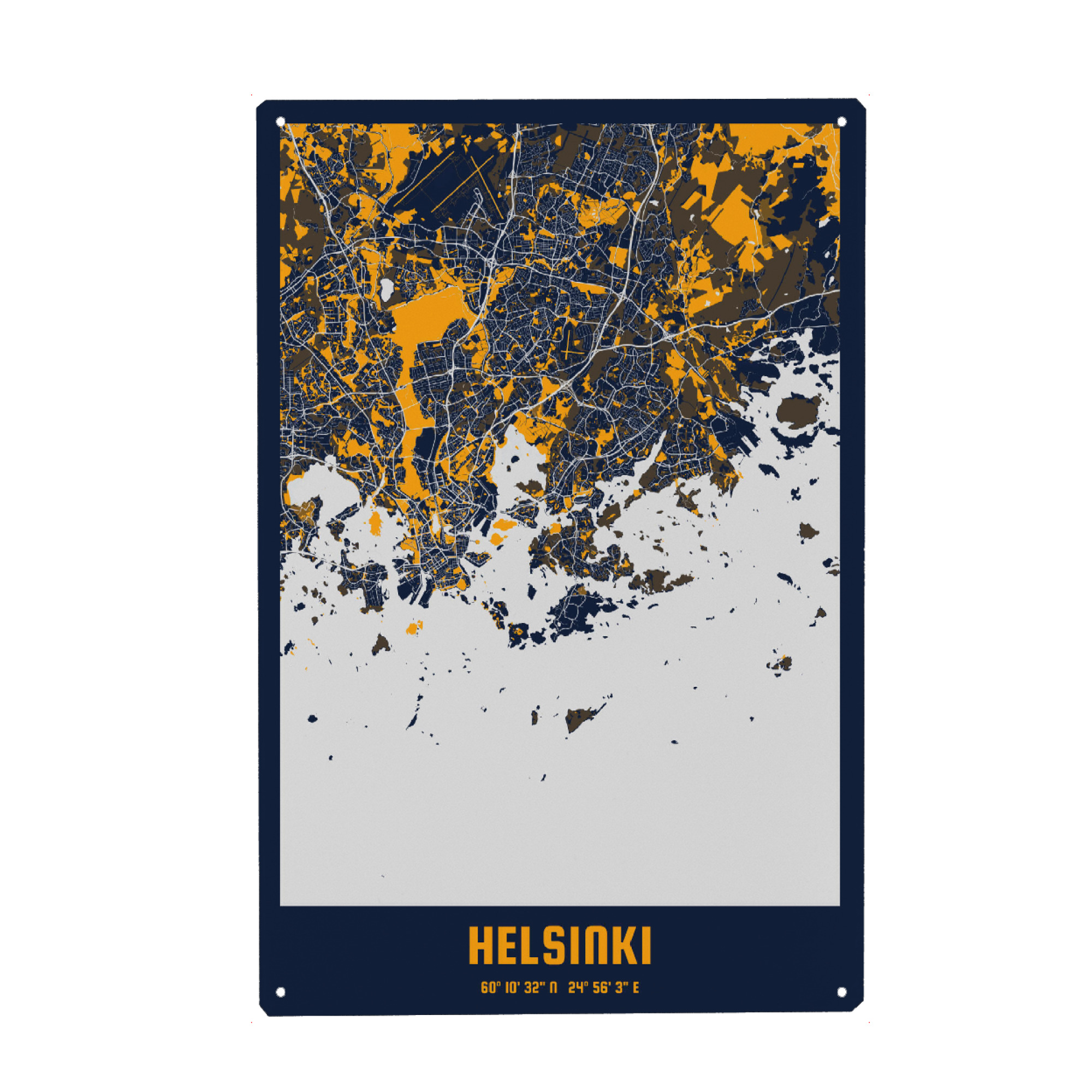 Metall Poster "Helsinki City" artboxONE - Städte / Weitere,Kartografie