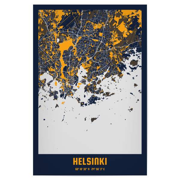 Poster "Helsinki City" artboxONE - Städte / Weitere,Kartografie
