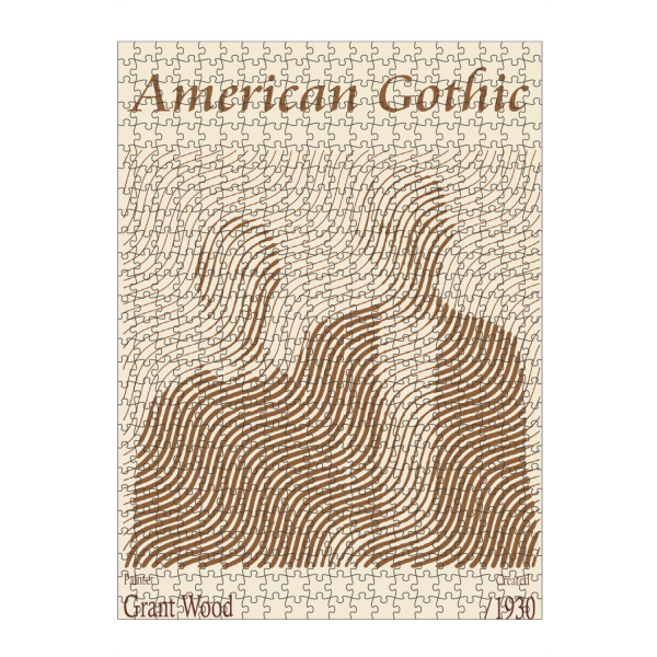 Puzzle Ravensburger "Amerikanische Gotik – Grant Wood" artboxONE - Abstrakt,Menschen