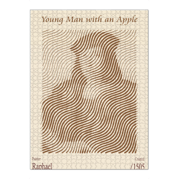 Puzzle Ravensburger "Junger Mann mit einem Apfel" artboxONE - Abstrakt,Menschen,Männer