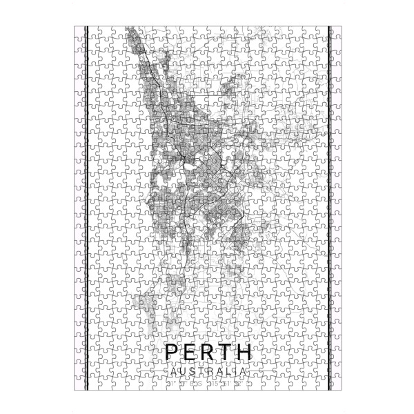 Puzzle Ravensburger "Citymap Perth - Australien" artboxONE - Schwarzweiß,Städte / Weitere,Kartografie - Perth,Karte,Schwarzweiß,Australien