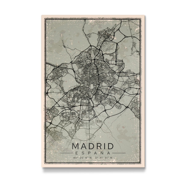 Galerie-Print "Madrid Retro Map City" 30x20 cm artboxONE