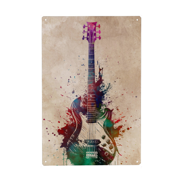 Holzbild "Gitarrenmusikinstrumentenkunst A" artboxONE - Musik - Gitarre,Gitarren,Musik,Ton,Instrument,Musikinstrument,Grafik