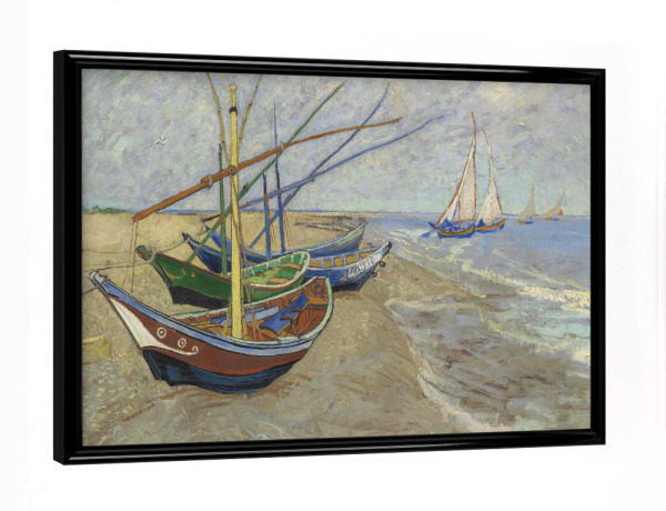 Poster mit schwarzem Rahmen "Van Gogh - Boote in Les Saintes" artboxONE - Natur,Abstrakt,Reise / Strand und Meer