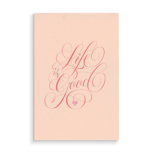 Holzbild "Das Leben ist schön Typo" artboxONE - Typografie,Liebe