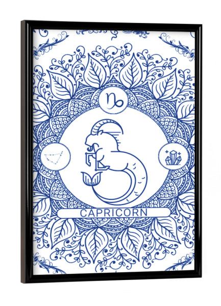 Poster mit schwarzem Rahmen "Zodiac - Portuguese - Capricorn" artboxONE - Natur,Floral,Abstrakt