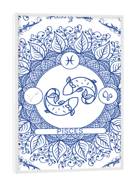 Poster mit weißem Rahmen "Zodiac - Portuguese - Pisces" artboxONE - Natur,Floral,Abstrakt