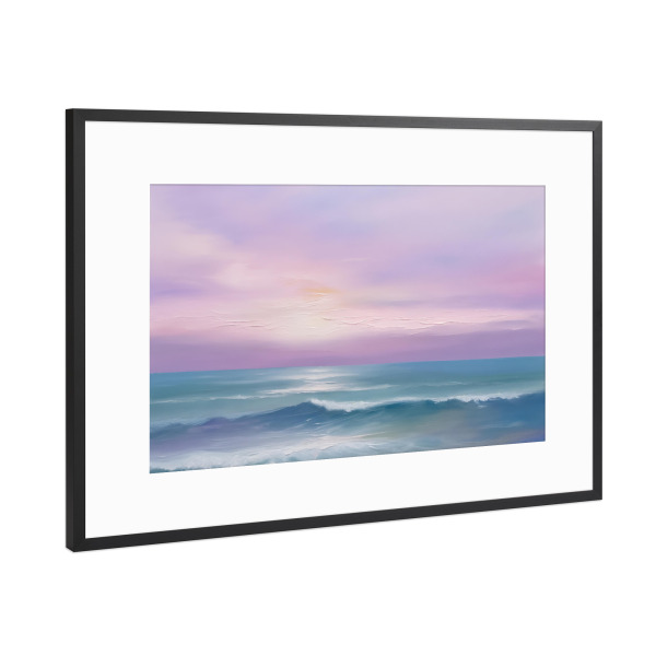 Poster mit Rahmen Schwarz (Metallic) "Lavendelblaue Meeresbrise" artboxONE - Natur,Abstrakt,Reise / Strand und Meer