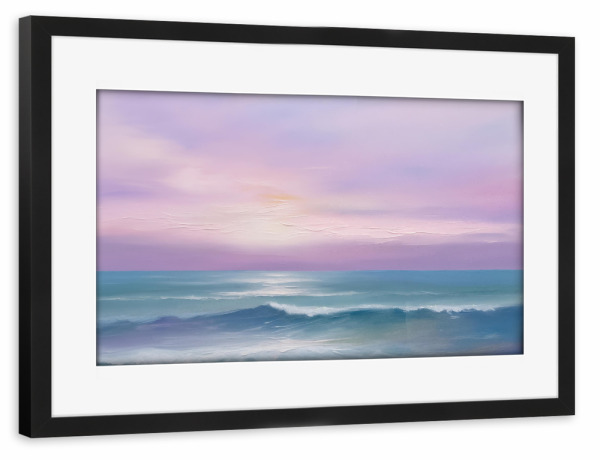 Poster mit Rahmen schwarz "Lavendelblaue Meeresbrise" artboxONE - Natur,Abstrakt,Reise / Strand und Meer