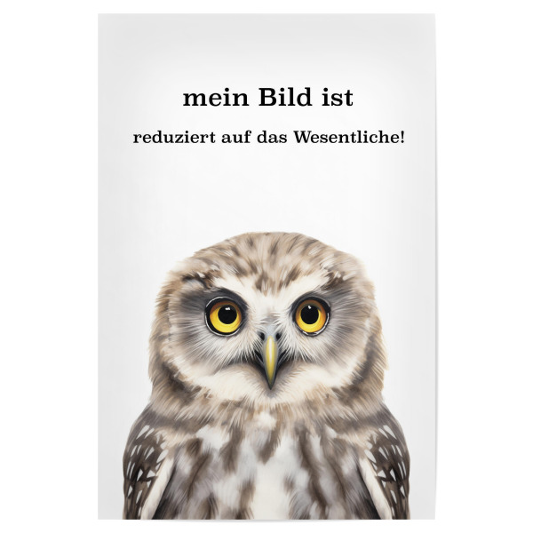 Poster "Einfache Eule" artboxONE - Typografie,Tiere,Lustig
