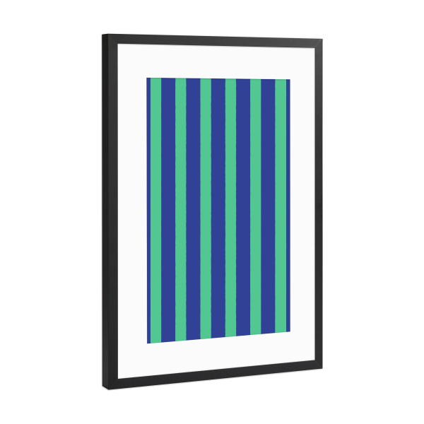 Poster mit Rahmen Schwarz (Metallic) "Simple Stripes Pattern Navy" artboxONE - Abstrakt