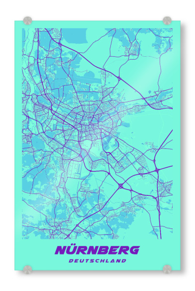 Acrylglasbild "Nürnberg Bayern" artboxONE - Städte / Weitere,Kartografie
