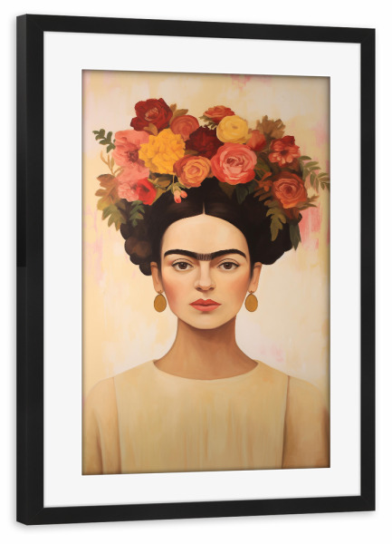 Poster mit Rahmen schwarz "Frida sanfte Schönheit" artboxONE - Natur,Floral,Menschen