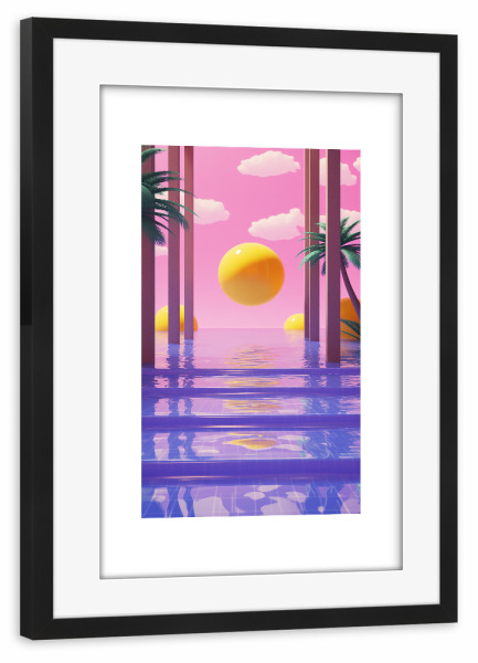 Poster mit Rahmen schwarz "Malou Studio-Pool Illusion Duo" artboxONE - Reise,Architektur,Arcadia