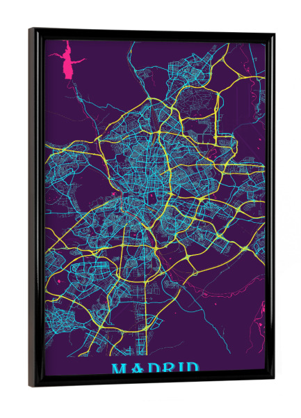 Poster mit schwarzem Rahmen "City Madrid" artboxONE - Städte / Weitere,Kartografie