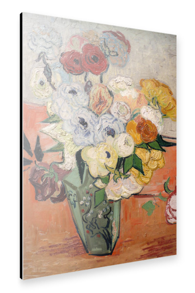 Alu-Dibond "Gogh - Japanische Vase mit Rosen" 30x20 cm artboxONE