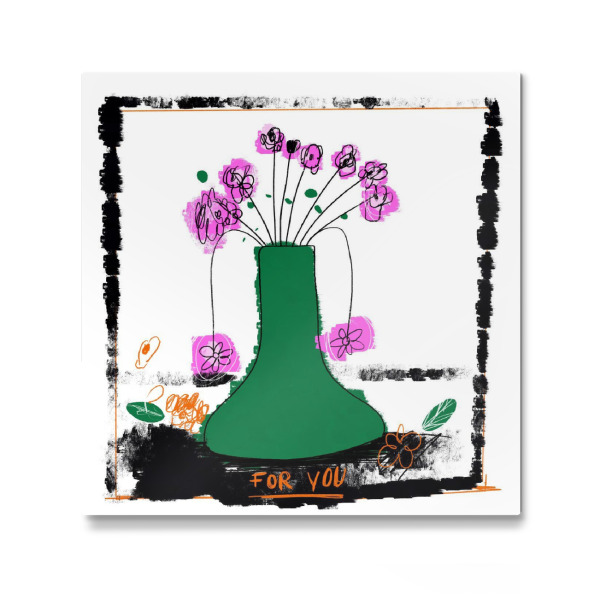 Galerie-Print "Green abstract flower vase" 30x30 cm artboxONE