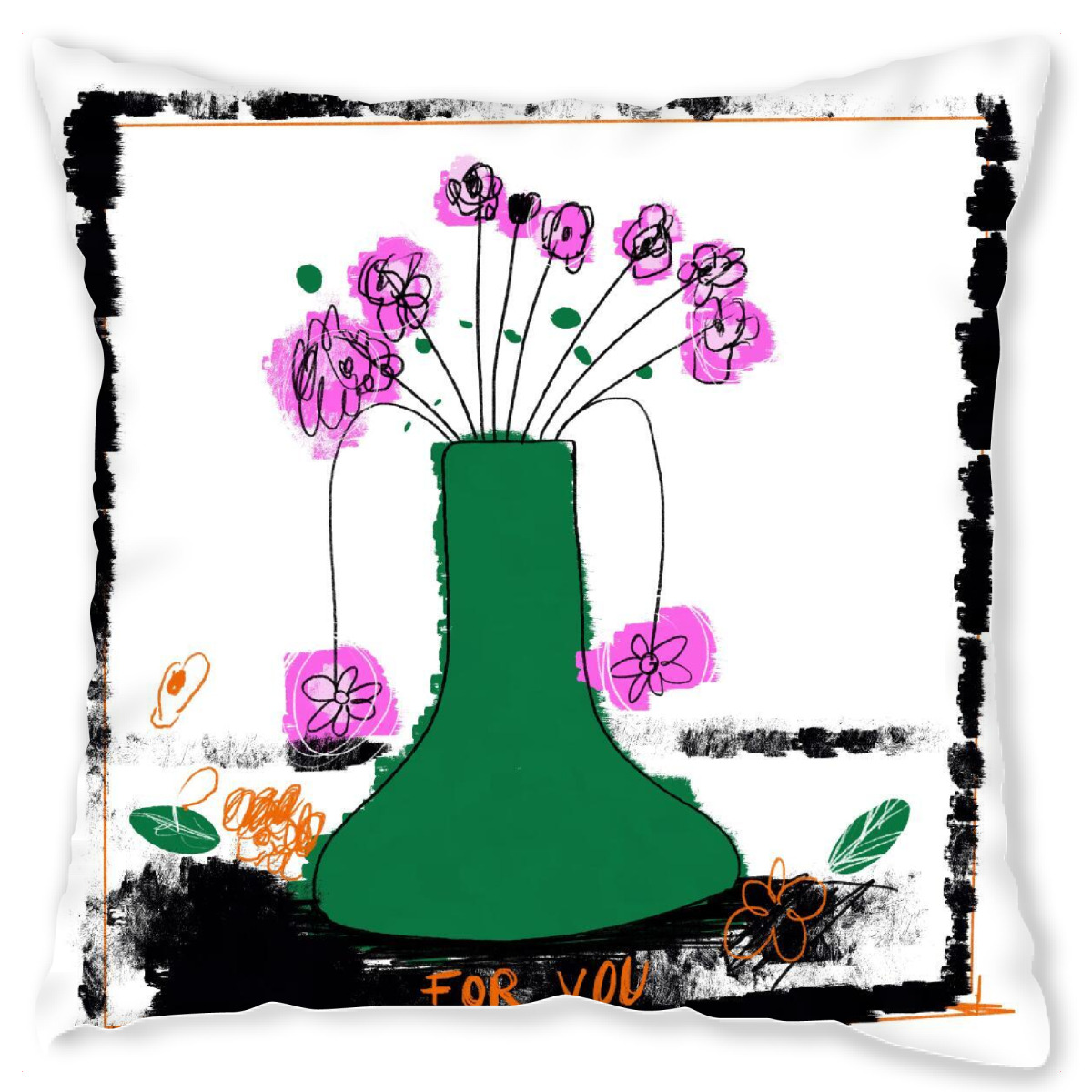 Design-Kissen "Green abstract flower vase" artboxONE - Floral,Abstrakt