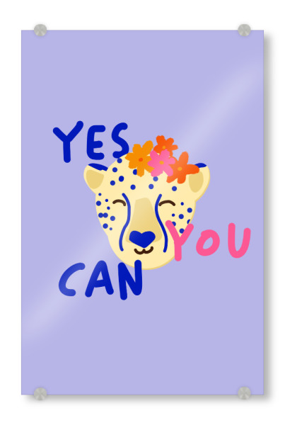 Acrylglasbild "Yes You Can Gepard" artboxONE - Tiere