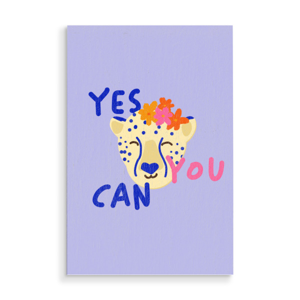 Holzbild "Yes You Can Gepard" artboxONE - Tiere