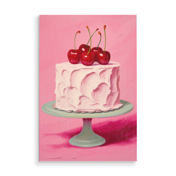 Holzbild "Pinke Torten Liebe" artboxONE - Abstrakt,Essen & Trinken / Obst & Gemüse