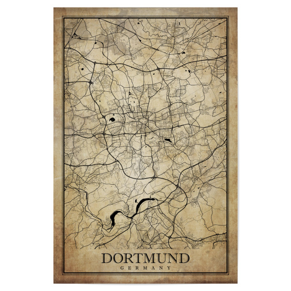 Poster "Dortmund Vintage City" artboxONE - Städte / Weitere,Kartografie