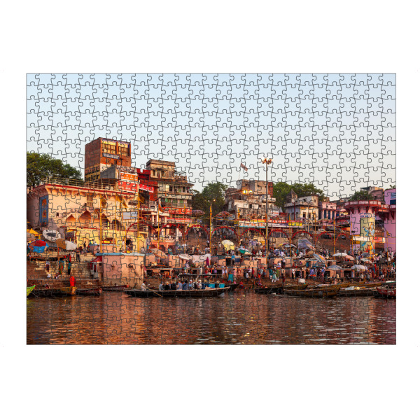 Puzzle Ravensburger "Tempel von Varanasi am Ganges" artboxONE - Architektur,Reise / Asien