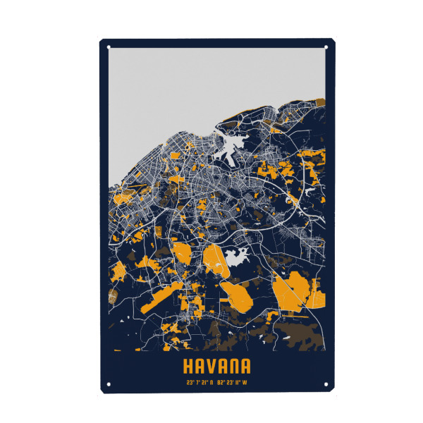 Holzbild "Havanna City" artboxONE - Städte / Weitere,Kartografie