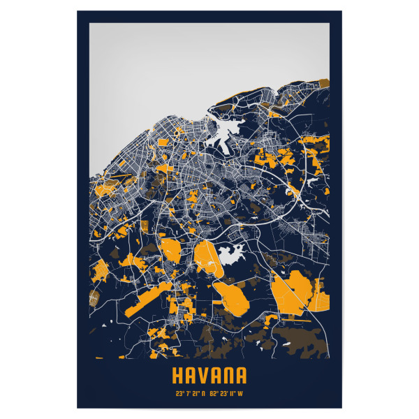Poster "Havanna City" artboxONE - Städte / Weitere,Kartografie