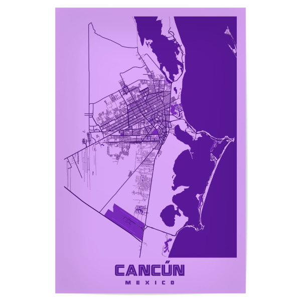 Poster 30x20 cm "City Map Cancun" artboxONE - Städte / Weitere,Kartografie