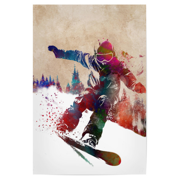 Poster 30x20 cm "Snowboarder Sportart B" artboxONE - Sport,Sport / Motivation - Schnee,Wintersport,Sport,Snowboard,Snowboarder,Snowboarden