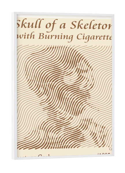 Poster mit weißem Rahmen "A Skeleton with Burning Cigarette" artboxONE - Abstrakt