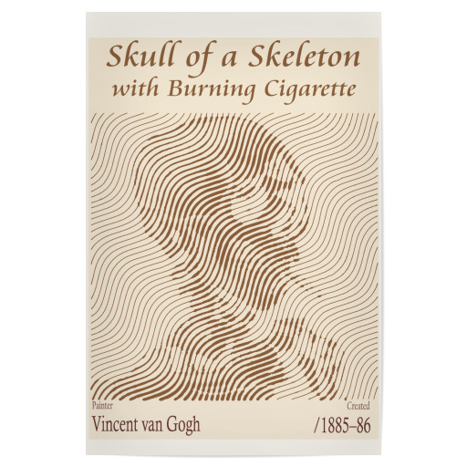 A Skeleton with Burning Cigarette