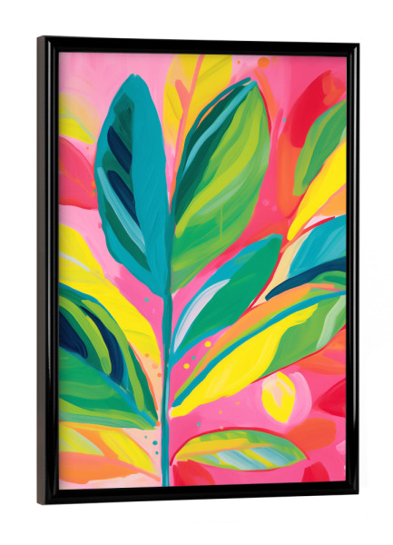 Poster mit schwarzem Rahmen "Bunte Pflanzenpracht" artboxONE - Natur,Floral,Abstrakt
