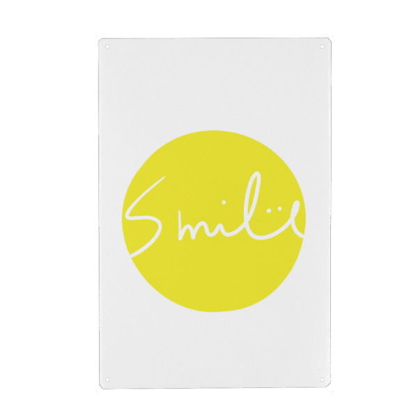 Metall Poster "Lachendes Gesicht" artboxONE - Typografie,Lustig - Smile,Smiley,Smiley face,Gesicht,Happy,Happyness,Fröhlich,Freude,Lebensfreude