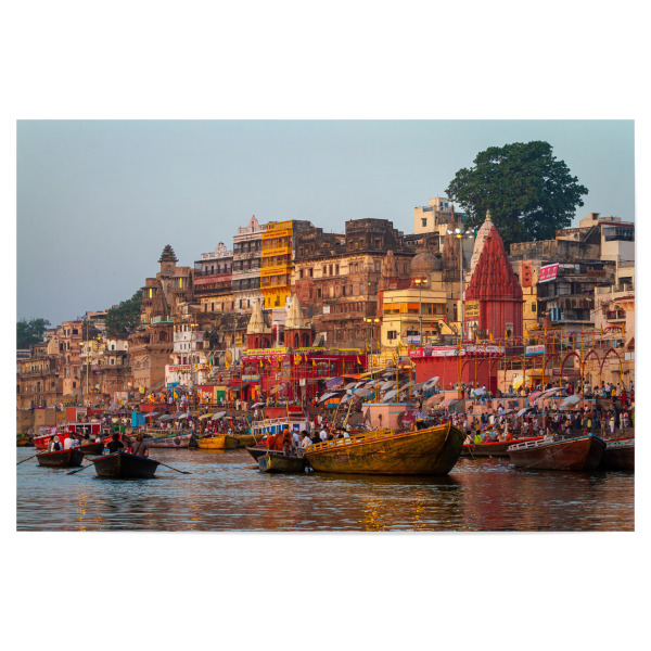 Poster 30x20 cm "Auf dem Ganges in Varanasi" artboxONE - Architektur,Reise / Asien