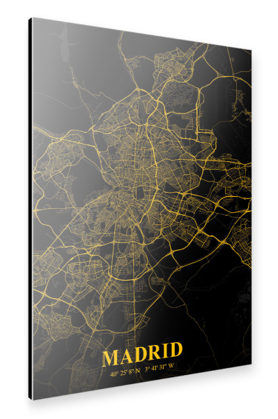 Alu-Dibond "Madrid als Stadtplan" 30x20 cm artboxONE