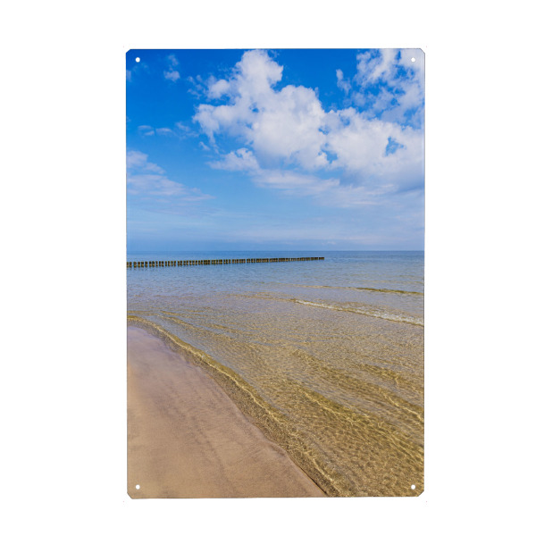 Metall Poster "Buhne am Strand von Ückeritz" artboxONE - Natur,Reise,Reise / Strand und Meer