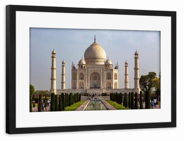 Poster mit Rahmen schwarz "Taj Mahal bei Agra" artboxONE - Architektur,Reise / Asien