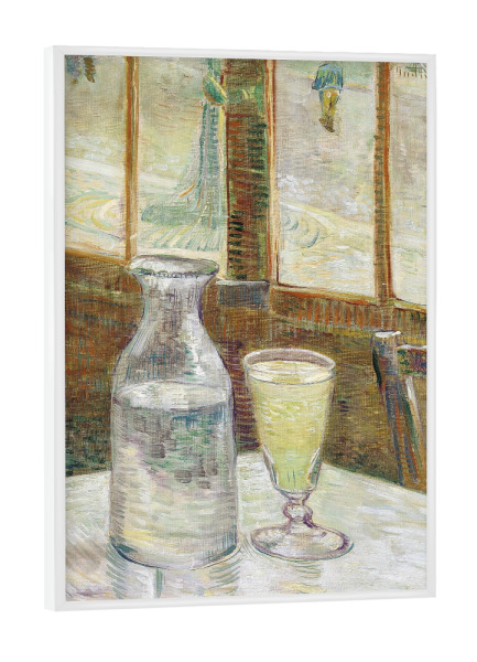 Poster mit weißem Rahmen "Cafetisch mit Absinth" artboxONE - Essen & Trinken,Abstrakt,Essen & Trinken / Alkohol