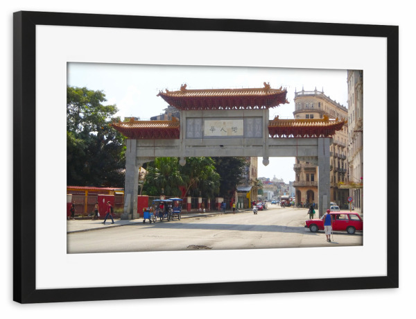 Poster mit Rahmen schwarz "Chinatown Havanna" artboxONE - Städte,Reise,Architektur,Reise / Länder
