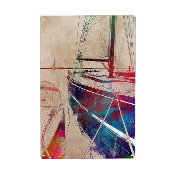 Holzbild "Yacht-Rennboote U" artboxONE - Sport,Sport / Sommerspiele - Yacht,Rennen,Boote,Sport,Segeln,Boot