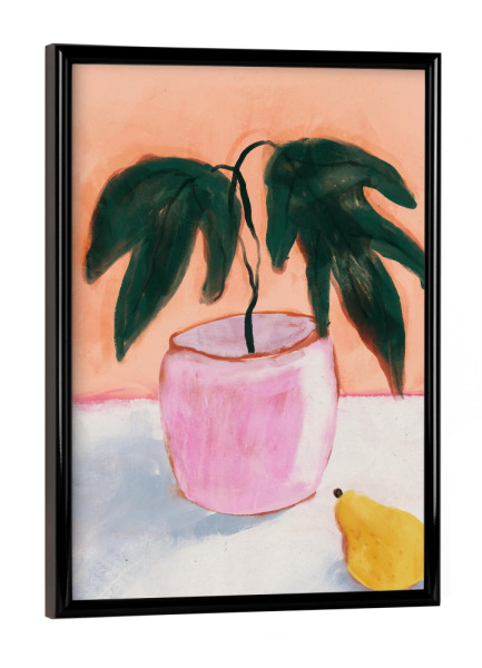 Poster mit schwarzem Rahmen "Pflanze Und Birne" artboxONE - Floral,Abstrakt,Für Mama