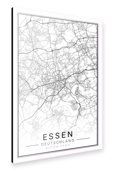 Alu-Dibond "City Map Essen" 30x20 cm artboxONE