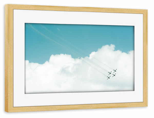 Poster mit Rahmen kiefer "Luftbildshow (3)" artboxONE - Reise,Für Kinder,Sport,Für Papa